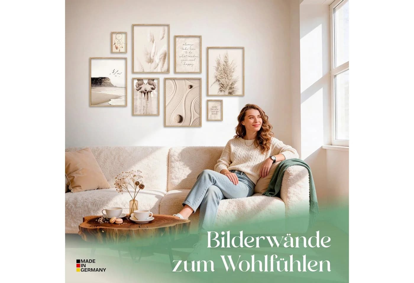 ARTFAVES Bilder-Collage Poster Set Beige Dreams 8-tlg. Strand Wandbilder - Bild 3