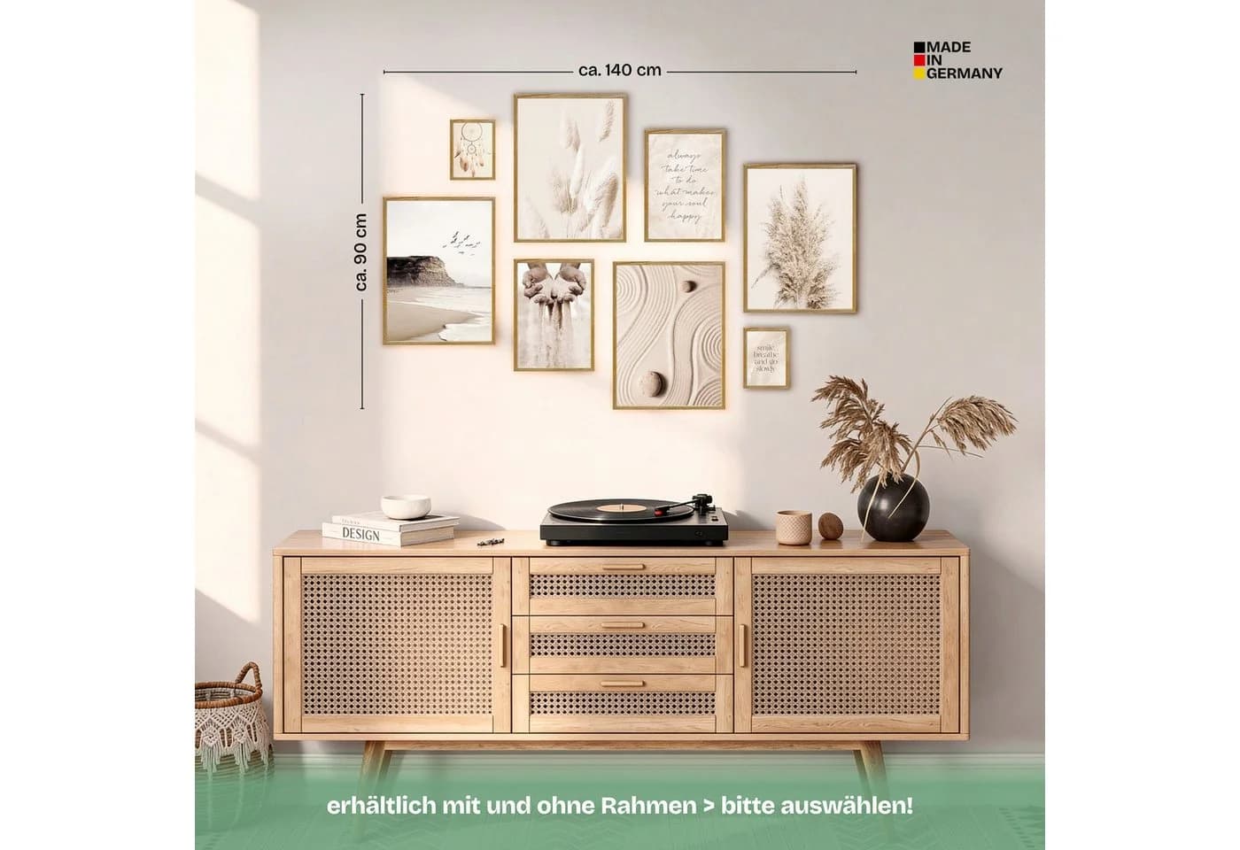 ARTFAVES Bilder-Collage Poster Set Beige Dreams 8-tlg. Strand Wandbilder - Bild 5