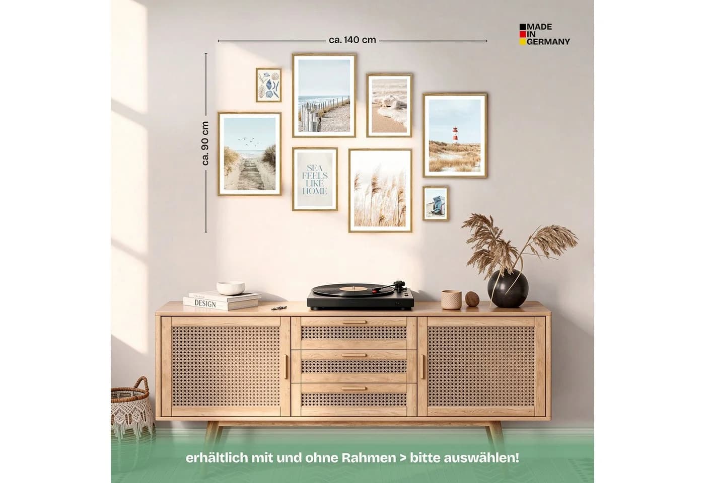 ARTFAVES Bilder-Collage Poster Set Nordic Dreams 8-tlg. Maritim Beige/Blau - Bild 4