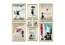 ARTFAVES Poster Set Banksy Street Art 8-tlg. Grau/Rosa/Grün Bild 1