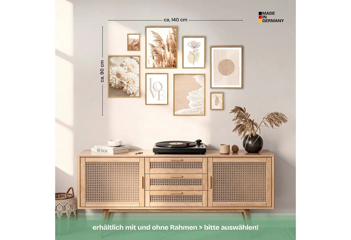 ARTFAVES Bilder-Collage Poster Set Beige Softness 8-tlg. Wandbilder Modern - Bild 4