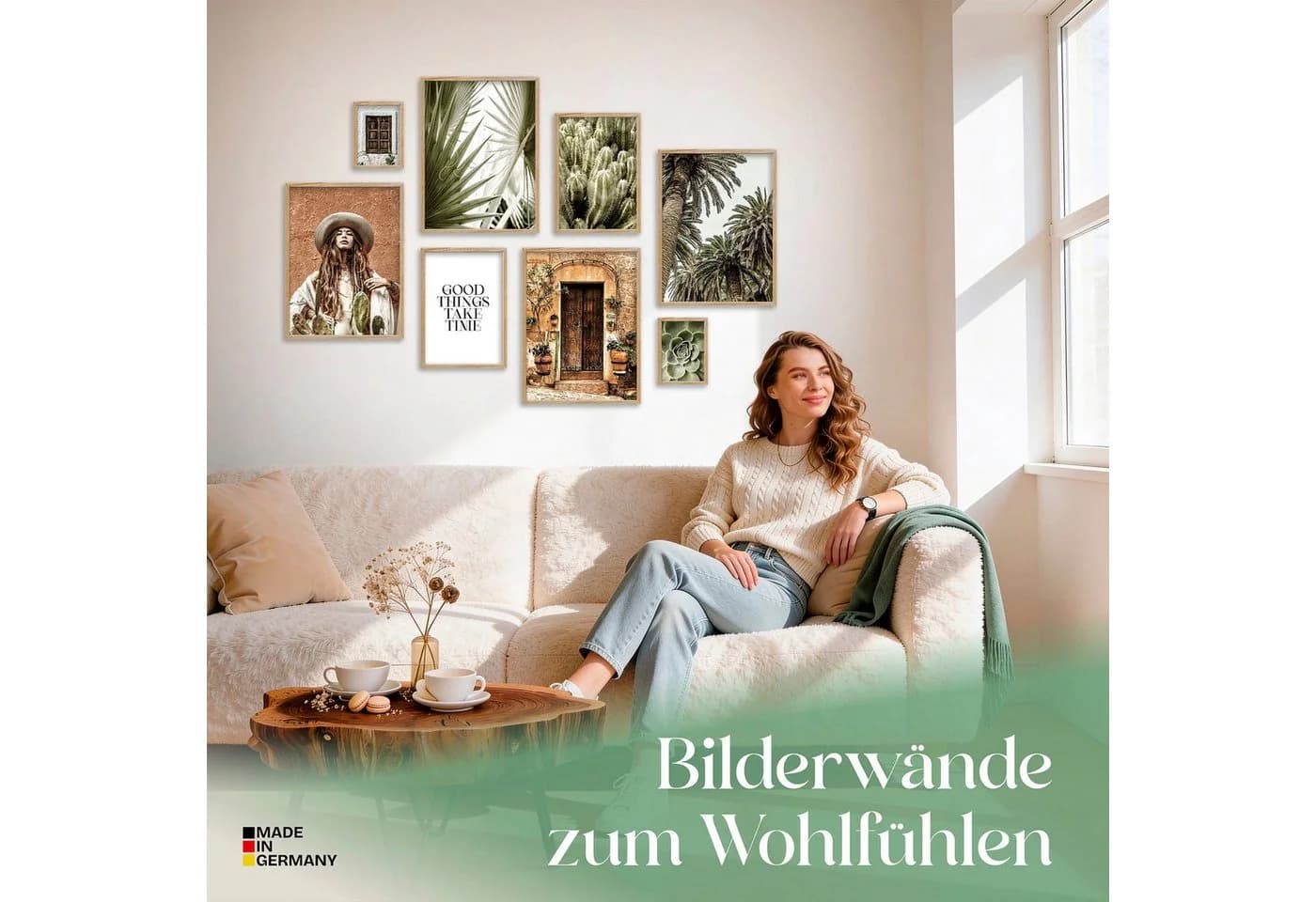 ARTFAVES Poster Set Botanical Dreams 8-tlg. Boho Wandbilder Grün/Terracotta - Bild 3