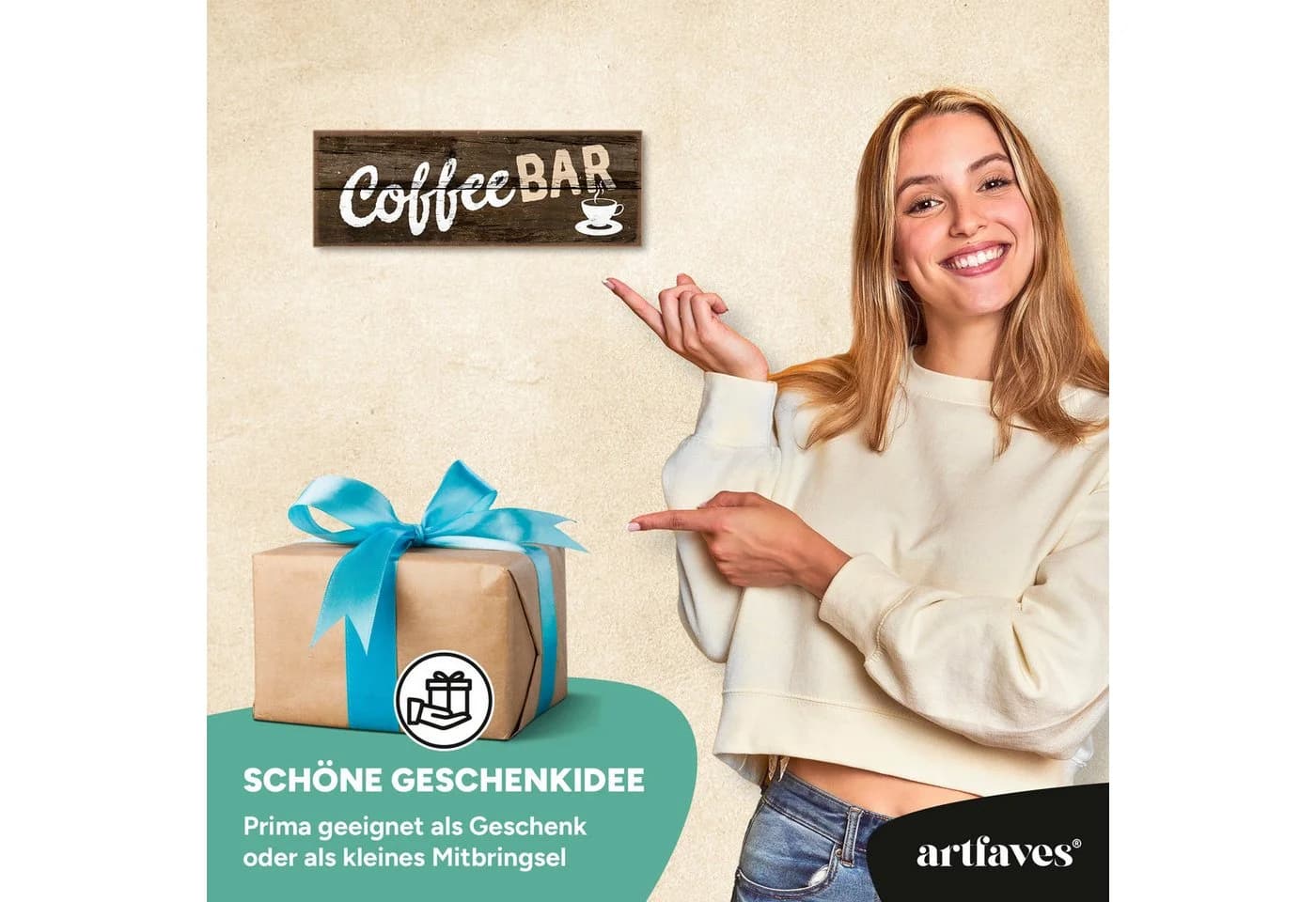 ARTFAVES Holzbild Schild mit Spruch Coffee Bar - Kaffee, Espresso - Bild 4