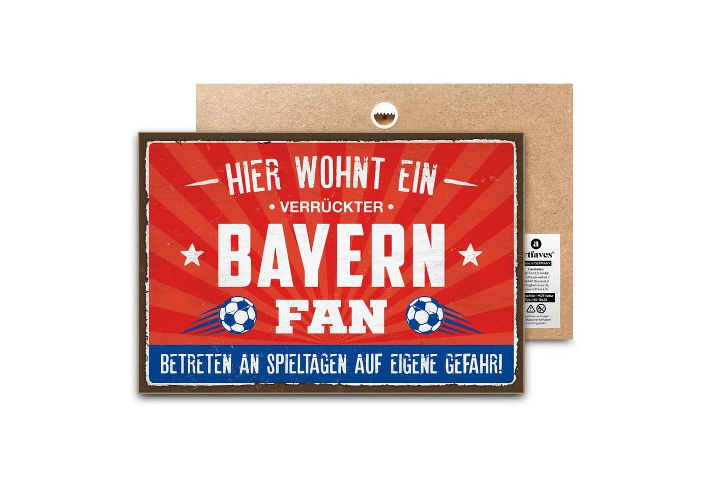 ARTFAVES Holzbild Schild Bayern Fan Spruch Wanddeko MDF - Bild 2