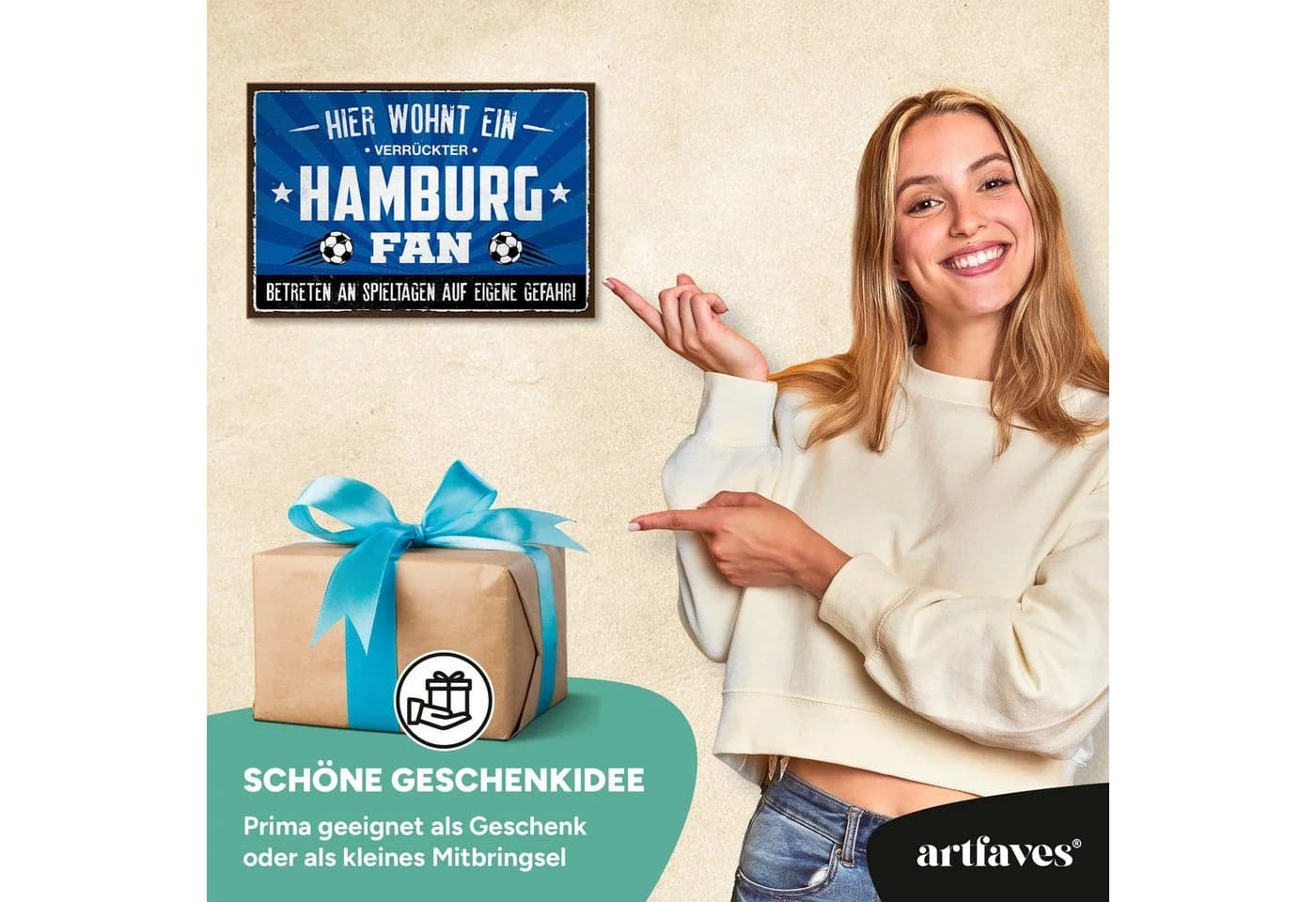 ARTFAVES Holzbild Verrückter HAMBURG Fan Spruch Wanddeko - Bild 4