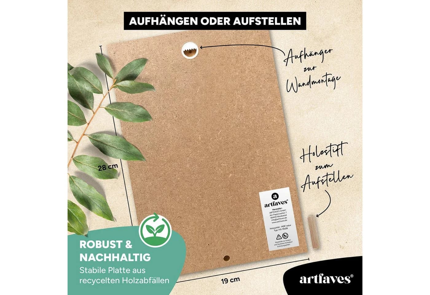 ARTFAVES Holzbild Schild mit Spruch Kaffee-Unser Kaffee Deko - Bild 5