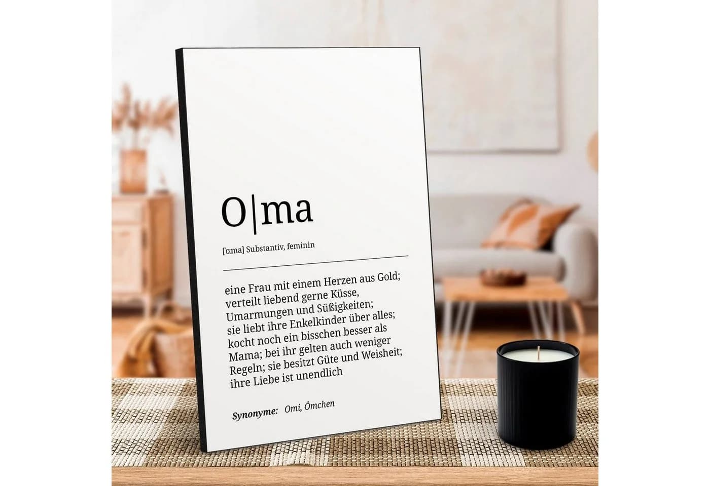 ARTFAVES Holzbild Holzschild mit Spruch - Oma, Geschenk zum Thema Familie / Oma