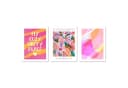ARTFAVES Poster Set Abstract Dopamine Art Trio 3-tlg. Bunt Rosa Orange Modern Bild 2