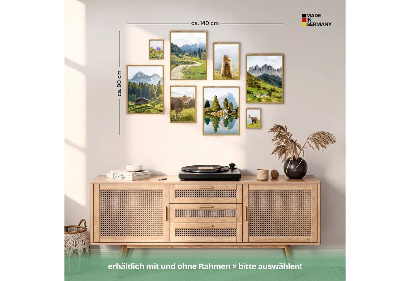 ARTFAVES Bilder-Collage Poster Set In den Bergen 8-tlg. Wandbilder Berge Modern - Bild 5