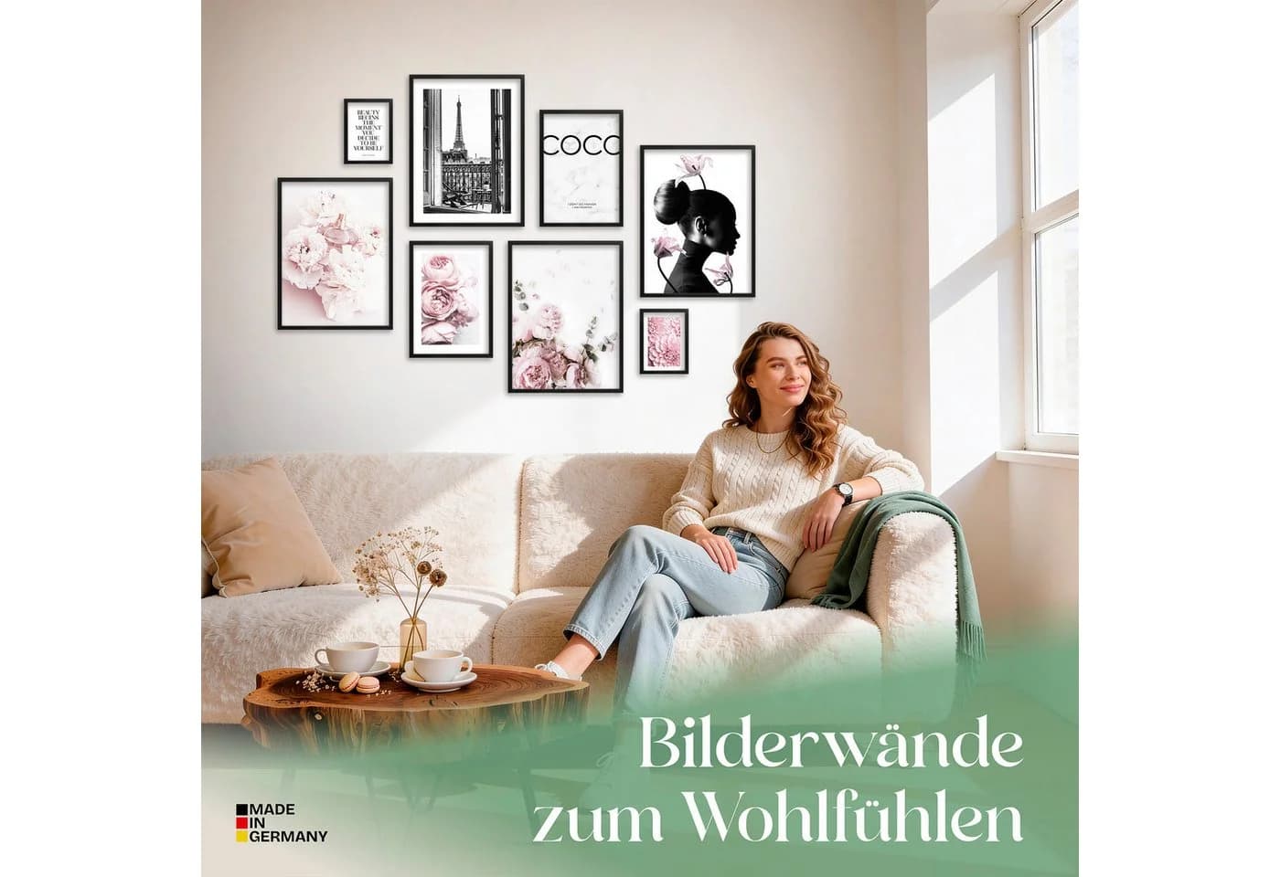 ARTFAVES Bilder-Collage Poster Set Coco I 6-teilig Rosa Wandbilder