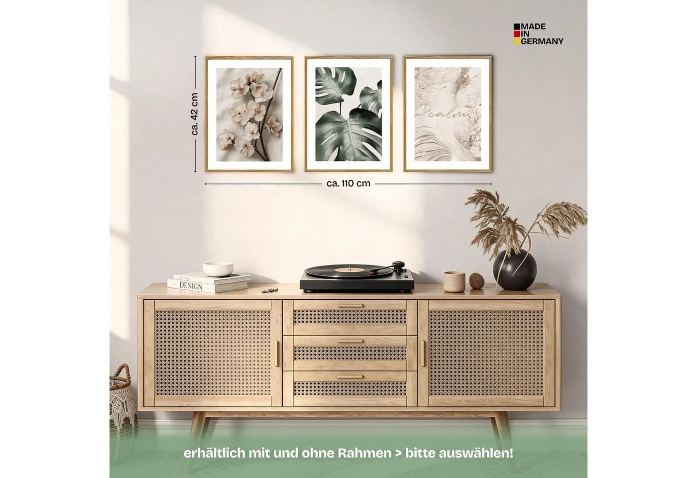 ARTFAVES Poster Set Beige Green Calmness Trio 3-teilig - Bild 4
