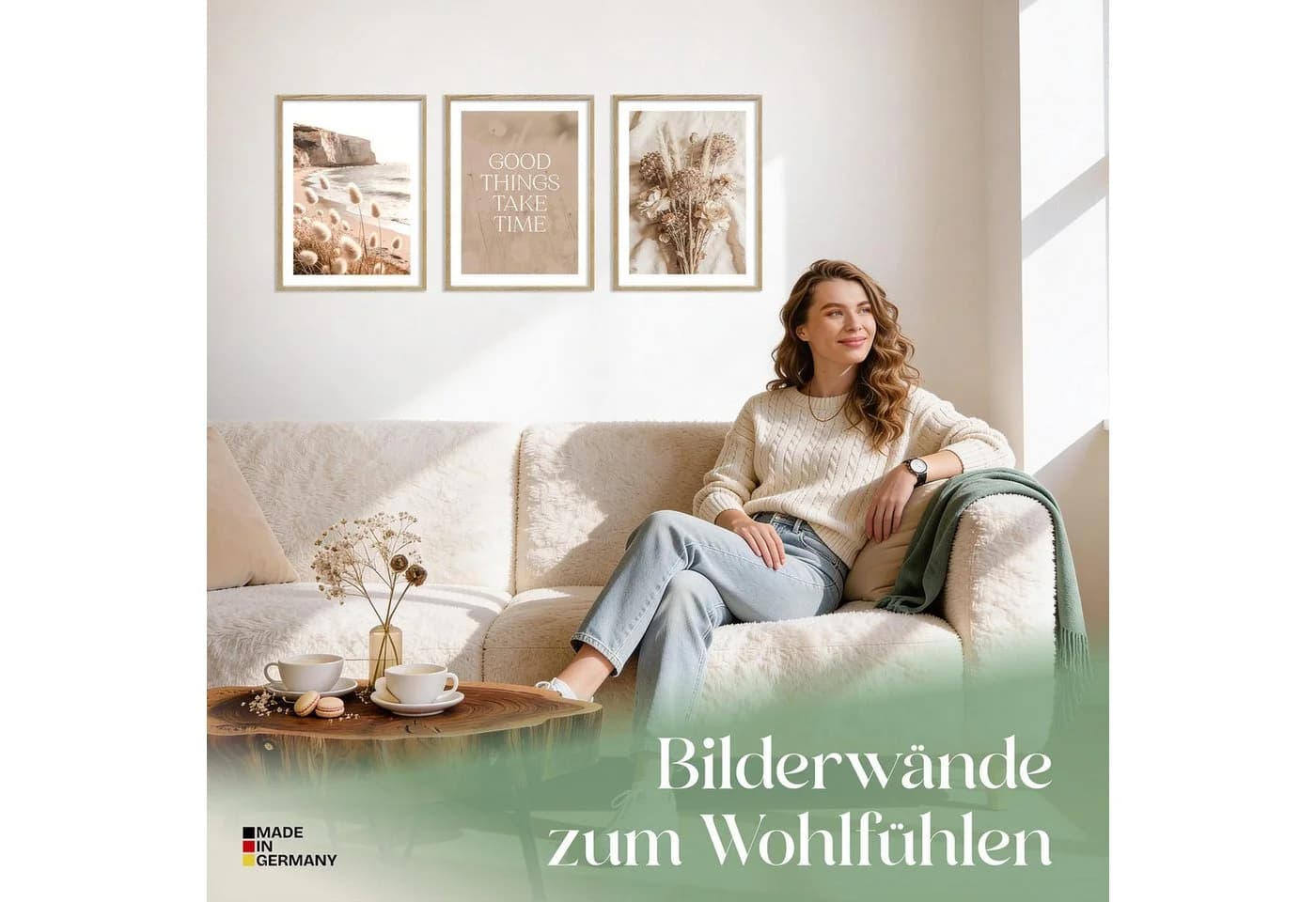 ARTFAVES Bilder-Collage Poster Set Boho Summer Trio 3-teilig Beige/Braun