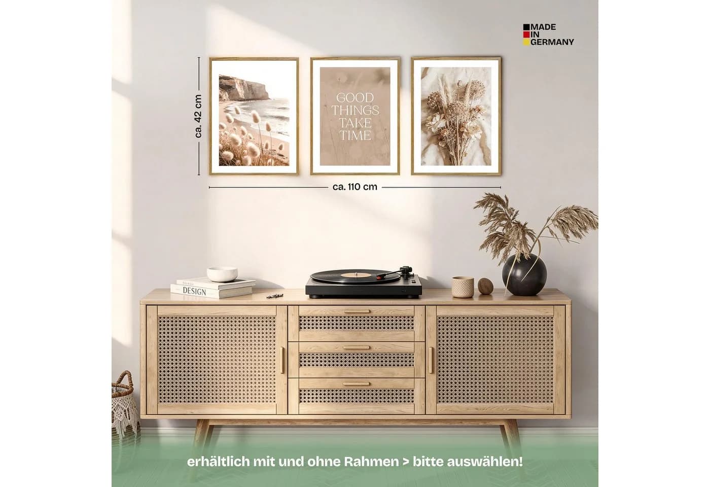 ARTFAVES Bilder-Collage Poster Set Boho Summer Trio 3-teilig Beige/Braun - Bild 4