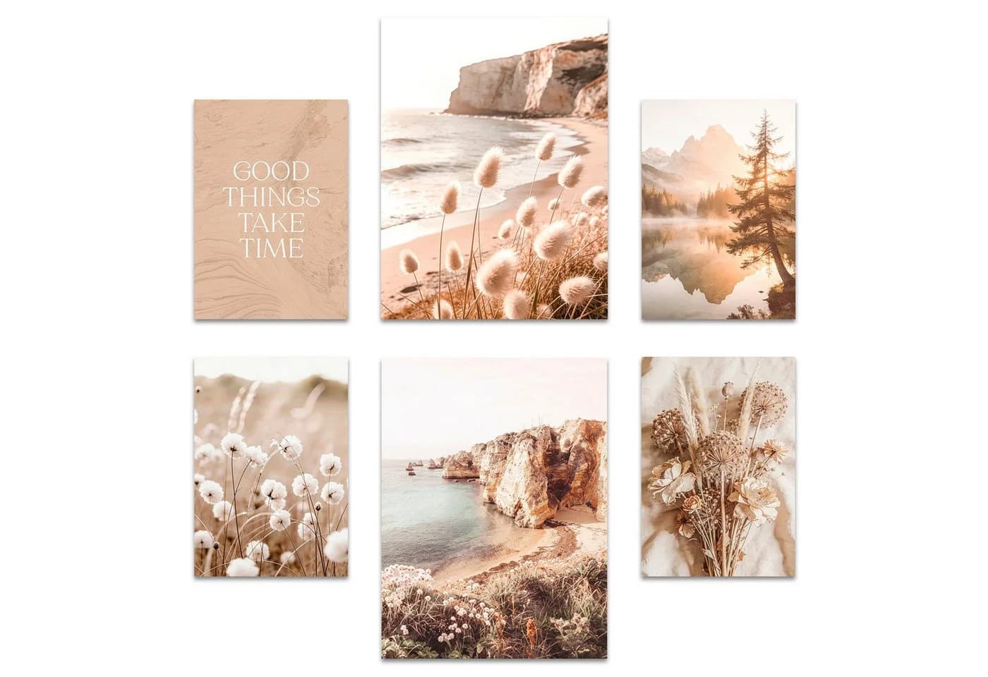 ARTFAVES Poster Set Boho Summer 6-teilig Beige/Blau Wandbilder - Bild 2