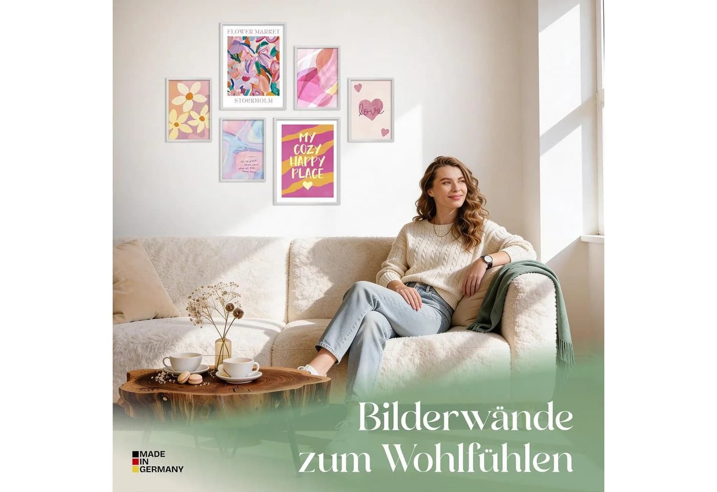 ARTFAVES Poster Set Abstract Dopamine Art 6-teilig Bunt Modern - Bild 3