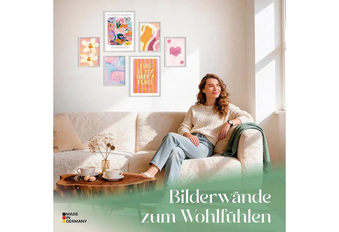 ARTFAVES Poster Set Abstract Dopamine Art 6-teilig Bunt Modern - Bild 5