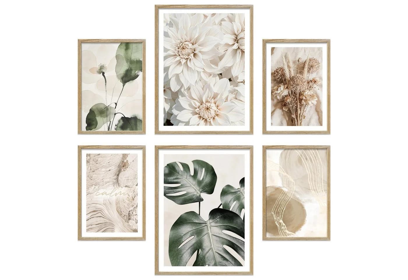 ARTFAVES Poster Set Beige Green Calmness 6-tlg. Wandbilder Collage - Bild 2