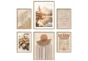 ARTFAVES Poster Set Abstract Boho 6-teilig Wandbilder Beige Terracotta Bild 2
