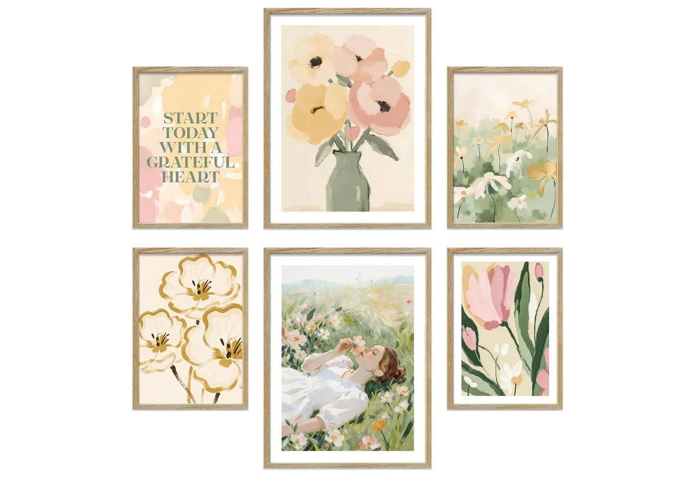 ARTFAVES Poster Set Abstract Green Art 6-teilig Modern Grün Beige - Bild 2