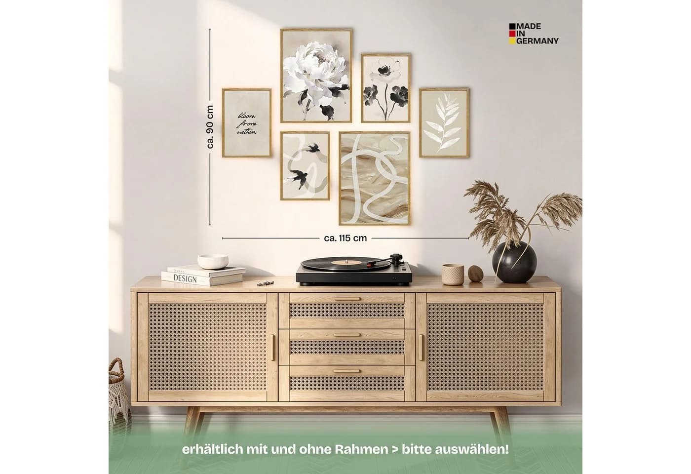 ARTFAVES Poster Set Beige Black Elegance 6-tlg. Wandbilder modern - Bild 4