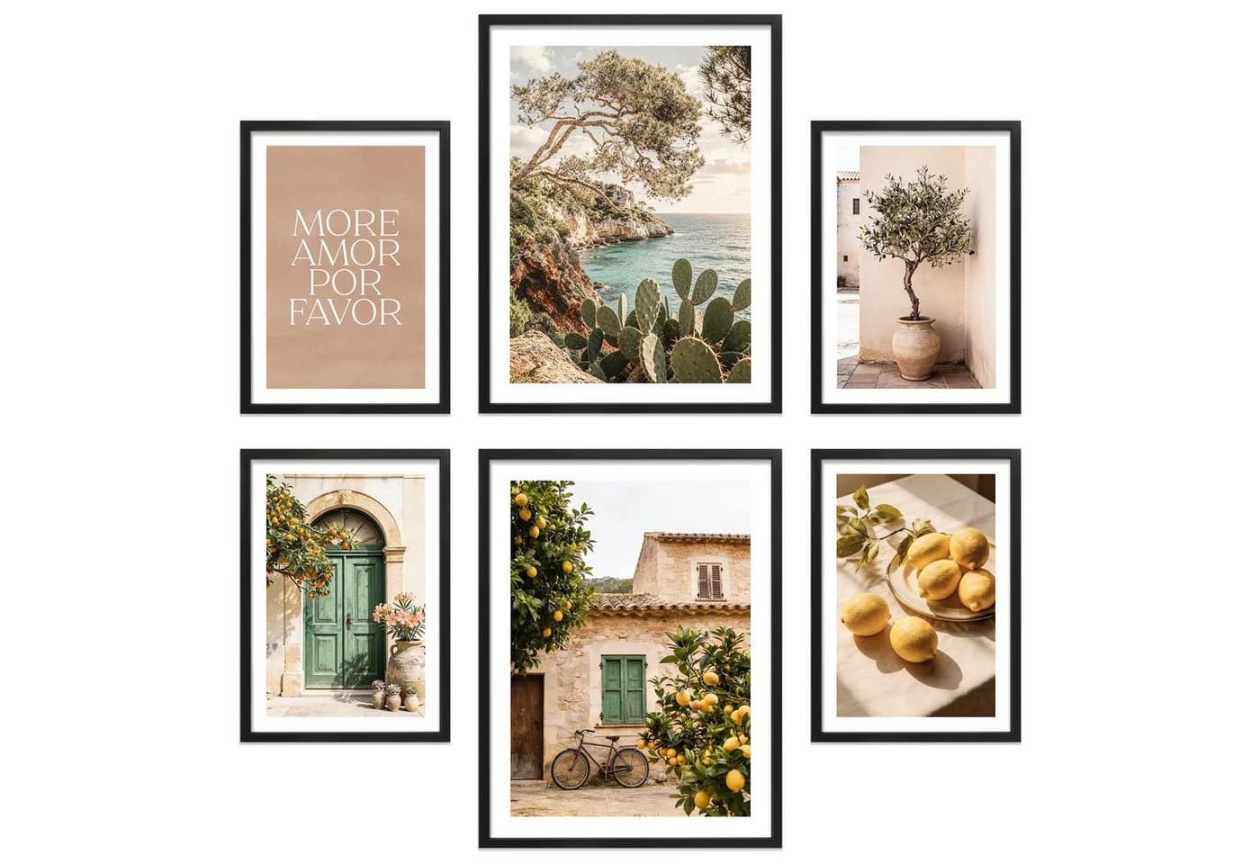 ARTFAVES Poster Set La Dulce Vida Española 6-teilig Beige Braun Grün - Bild 2