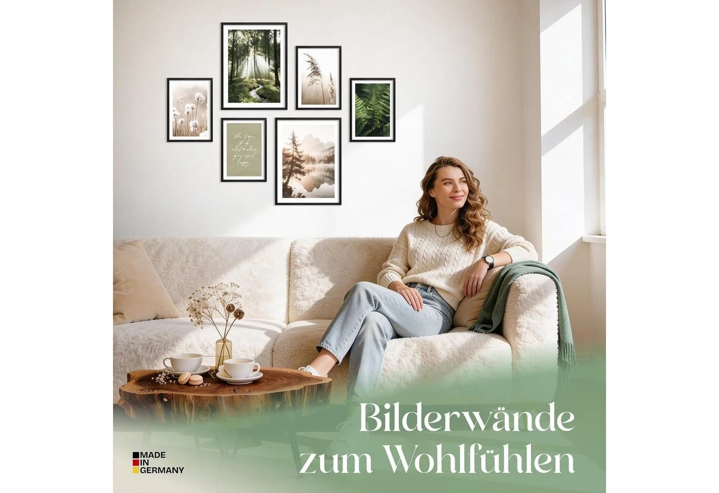 ARTFAVES Poster Set Simplicity Nature 6-tlg. Beige/Grün Modern
