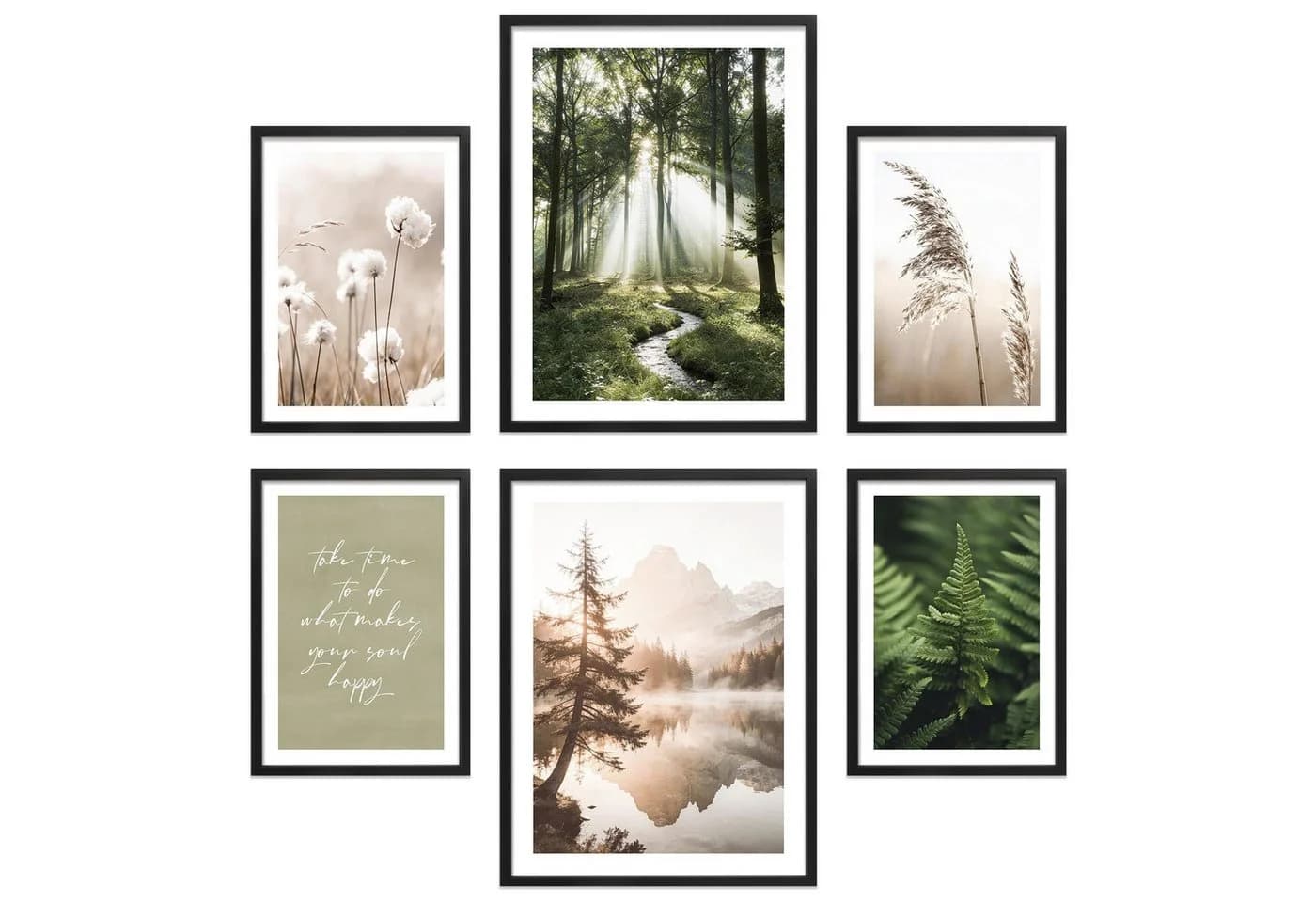 ARTFAVES Poster Set Simplicity Nature 6-tlg. Beige/Grün Modern - Bild 2