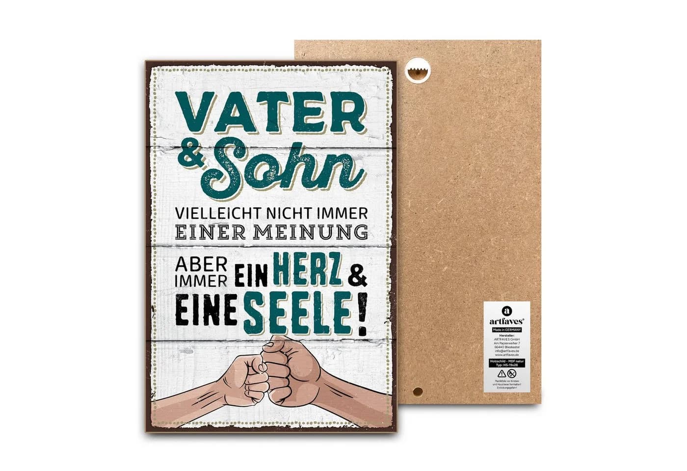 ARTFAVES Holzbild Spruch VATER & SOHN Dekoschild - Bild 2