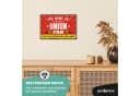 ARTFAVES Holzbild Schild mit Spruch - Hier wohnt ein verrückter UNION Fan - Fussball Bild 3