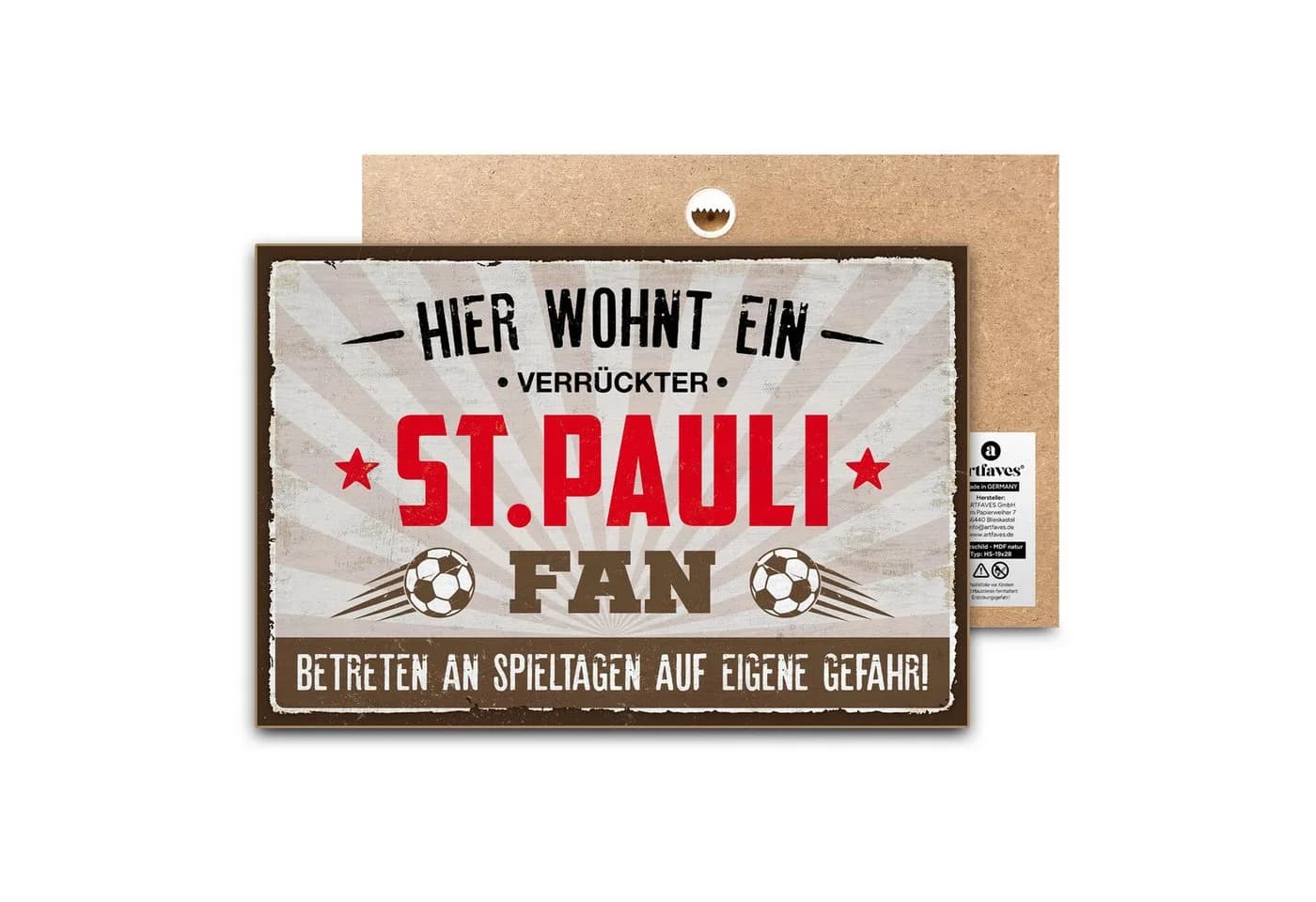 ARTFAVES Holzbild Schild ST.PAULI Fan Spruch Herz - Bild 2