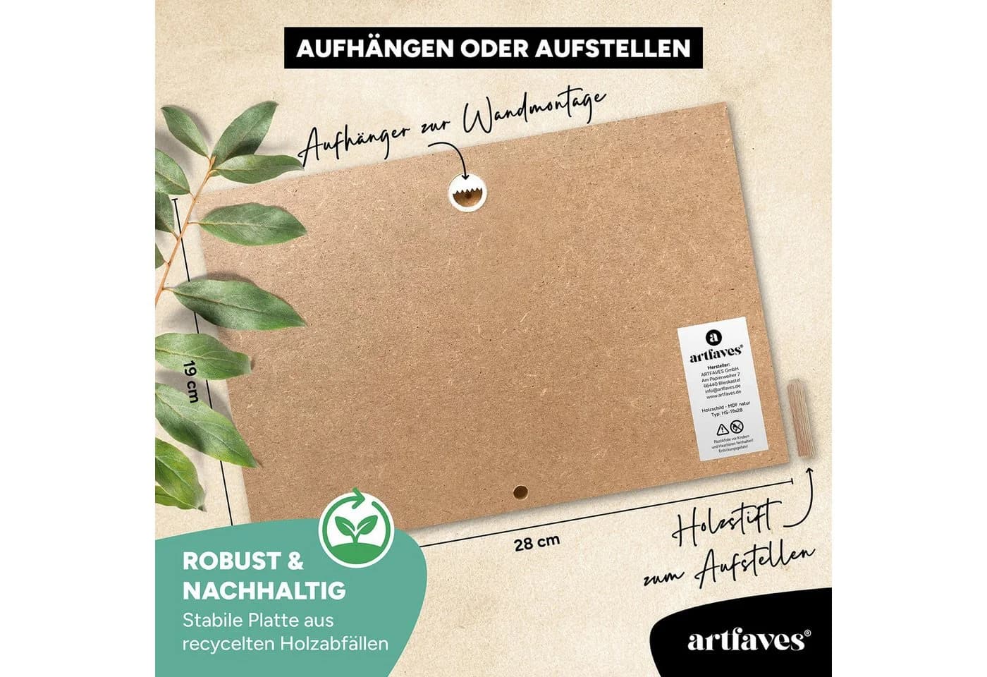ARTFAVES Holzbild Schild mit Spruch Hier wohnt ein verrückter FRANKFURT Fan Fussball - Bild 5