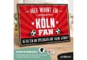 ARTFAVES Holzbild Schild mit Spruch Hier wohnt ein verrückter KÖLN Fan Fussball Bild 1