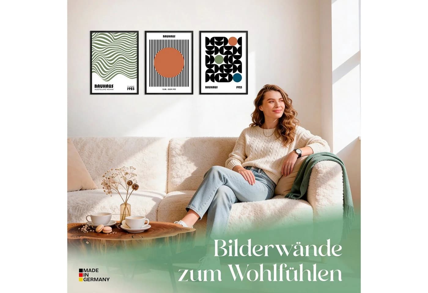 ARTFAVES Bilder-Collage Poster Set - Bauhaus Geometrie 2 - 3 Stk. Modern
