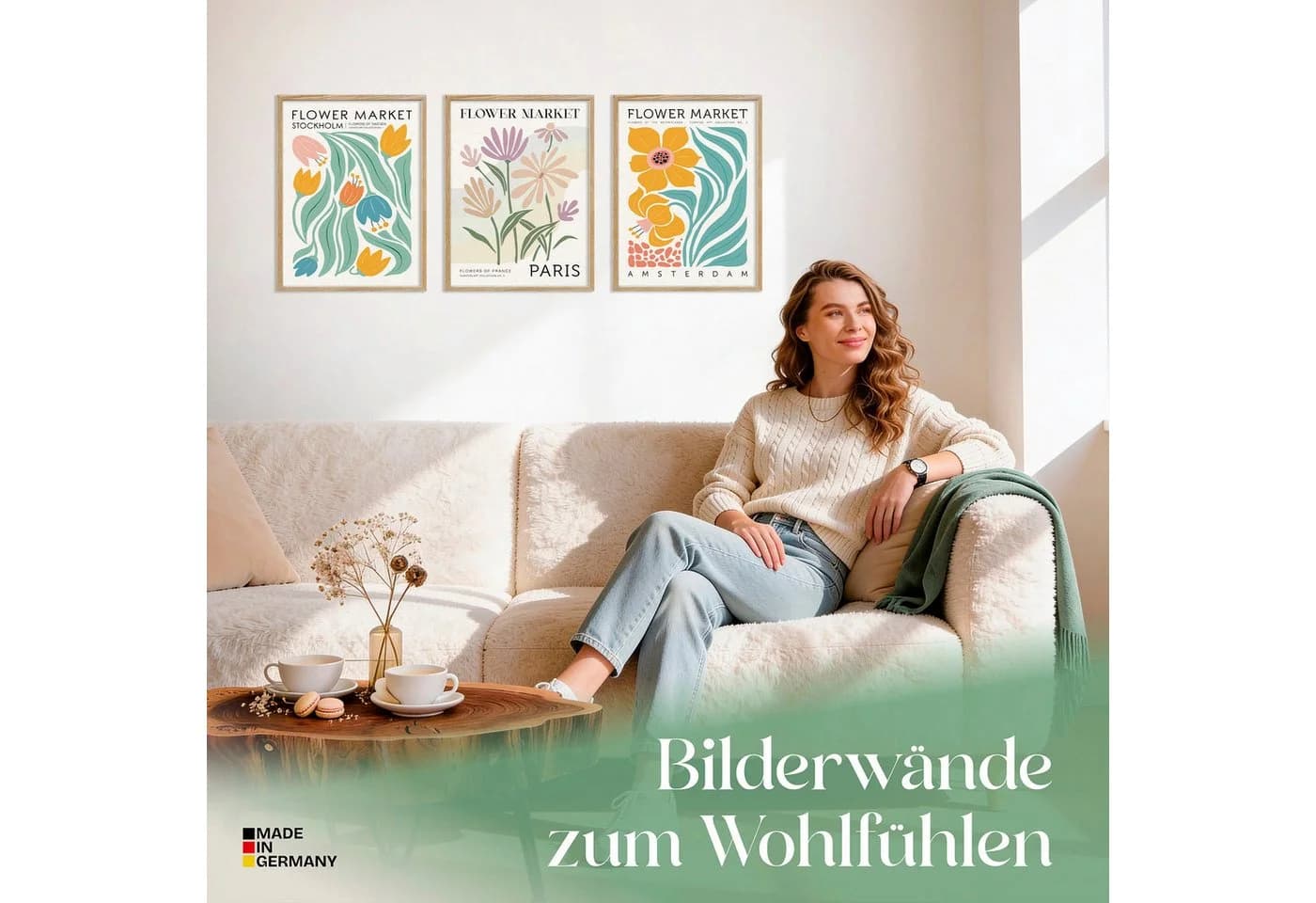 ARTFAVES Poster Set Flower Market Trio 1 Bunt Modern 3-teilig - Bild 3