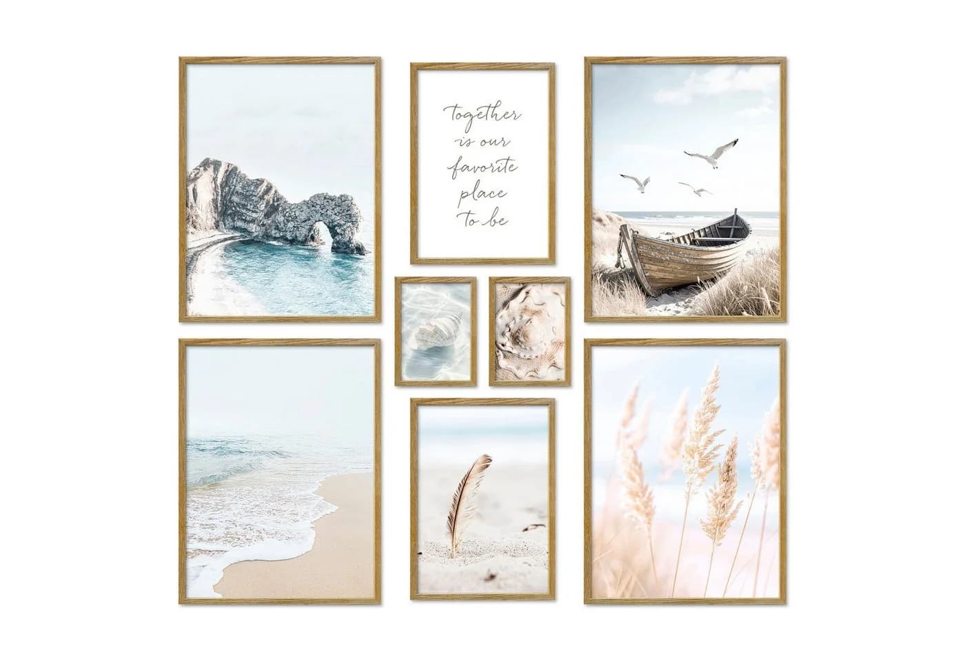 ARTFAVES Poster Set North Sea Magic 8-tlg. Maritim Modern Hellblau Beige