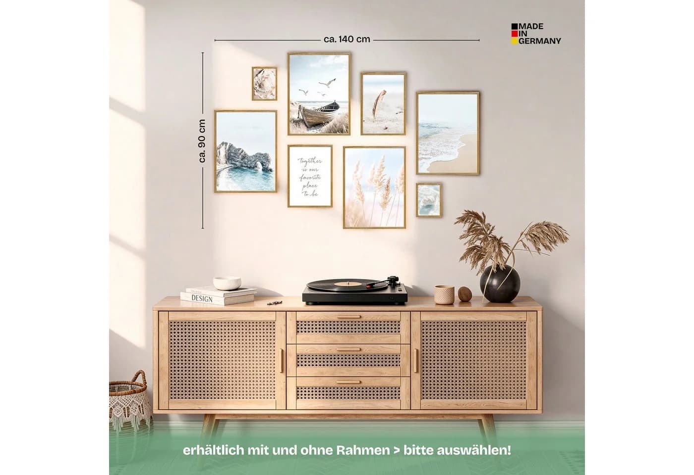 ARTFAVES Poster Set North Sea Magic 8-tlg. Maritim Modern Hellblau Beige - Bild 5