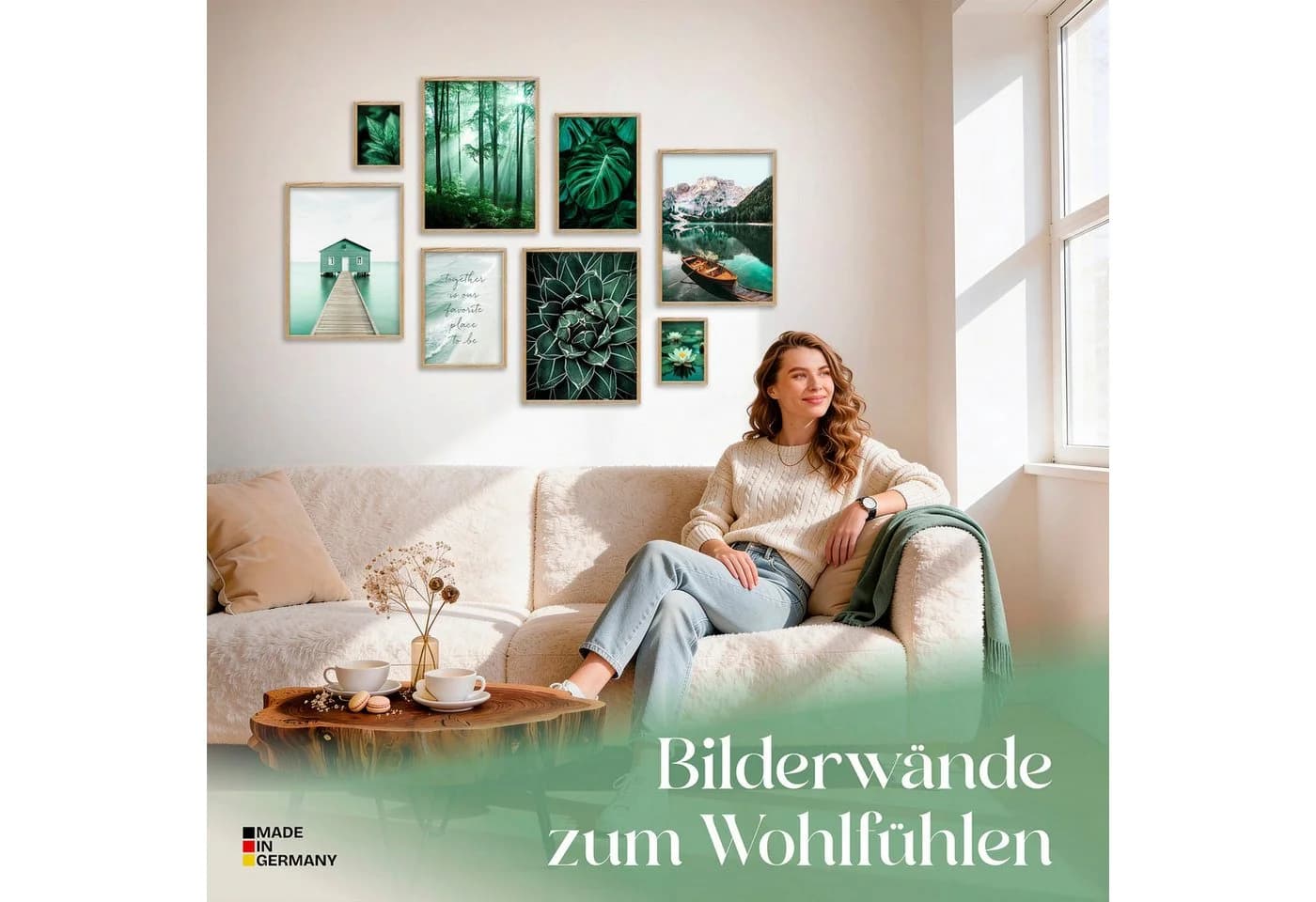 ARTFAVES Bilder-Collage Poster Set Petrol Nature 8 Stk - Bild 3