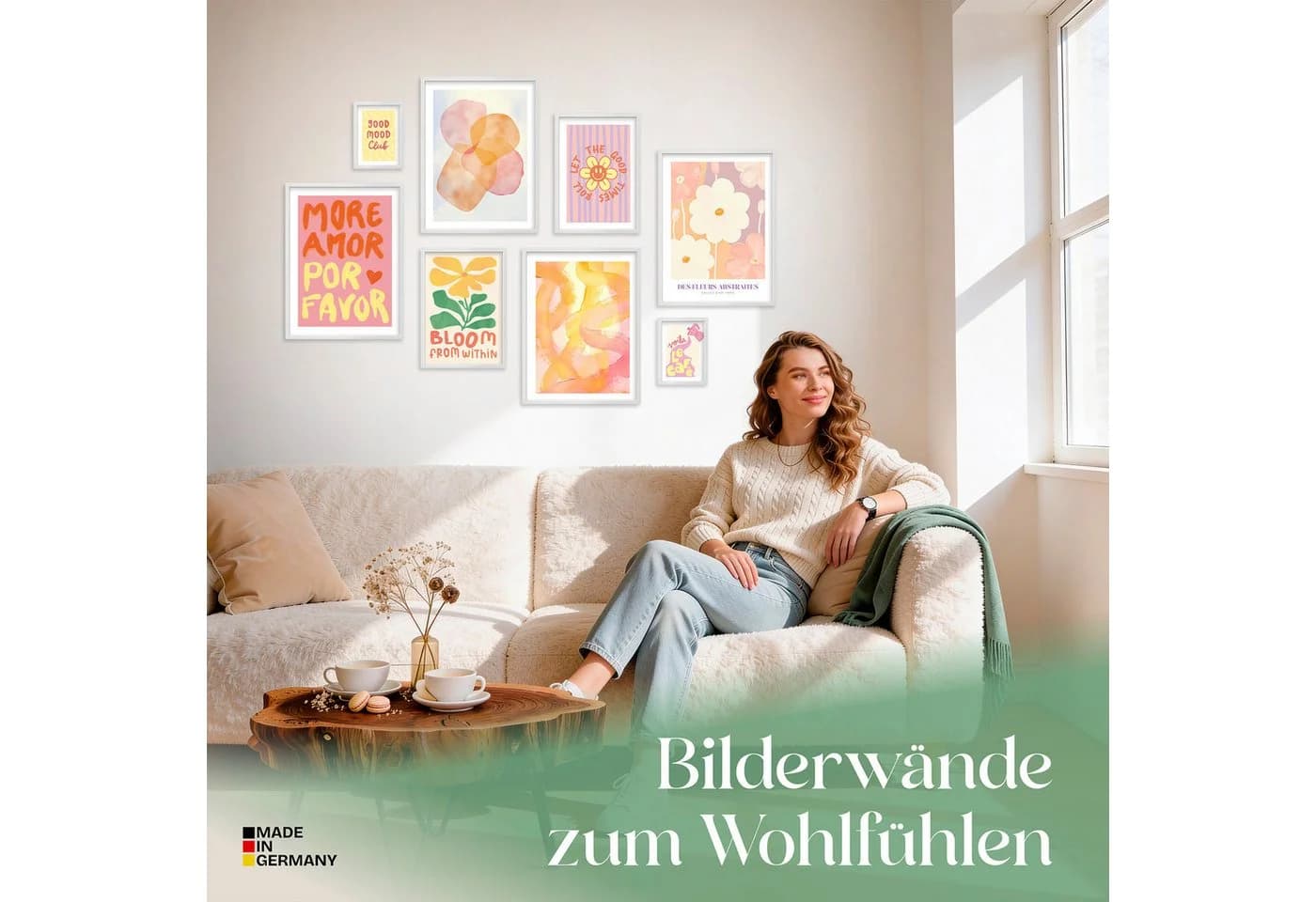 ARTFAVES Bilder-Collage Poster Set Abstract Dopamine Decor 8-tlg.
