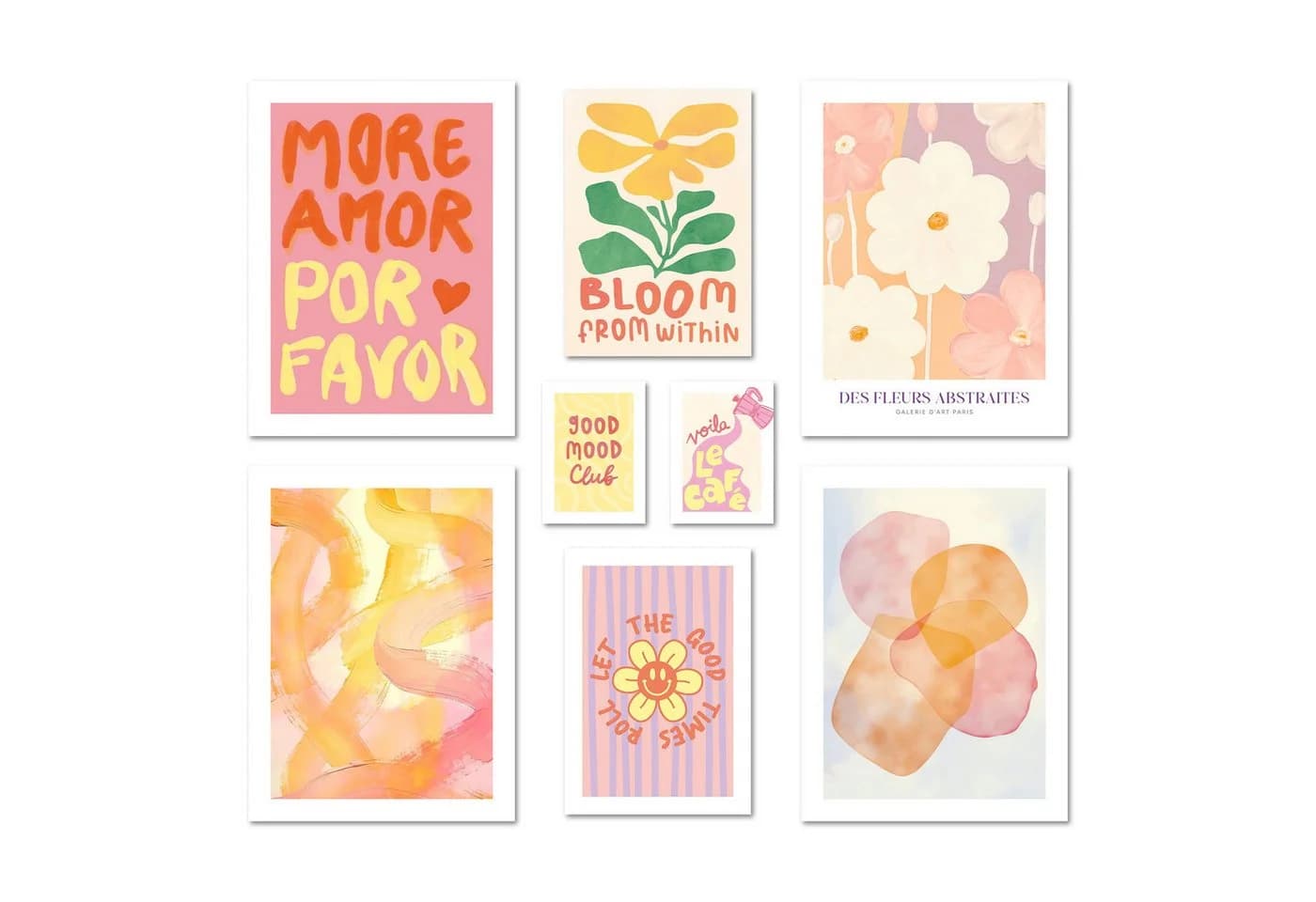 ARTFAVES Bilder-Collage Poster Set Abstract Dopamine Decor 8-tlg. - Bild 2