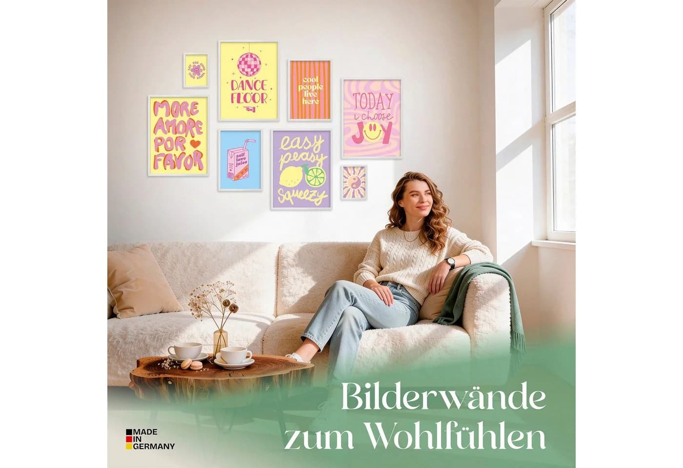 ARTFAVES Poster Set 8-tlg. Bunt Modern Typografie Dopamine Decor - Bild 3