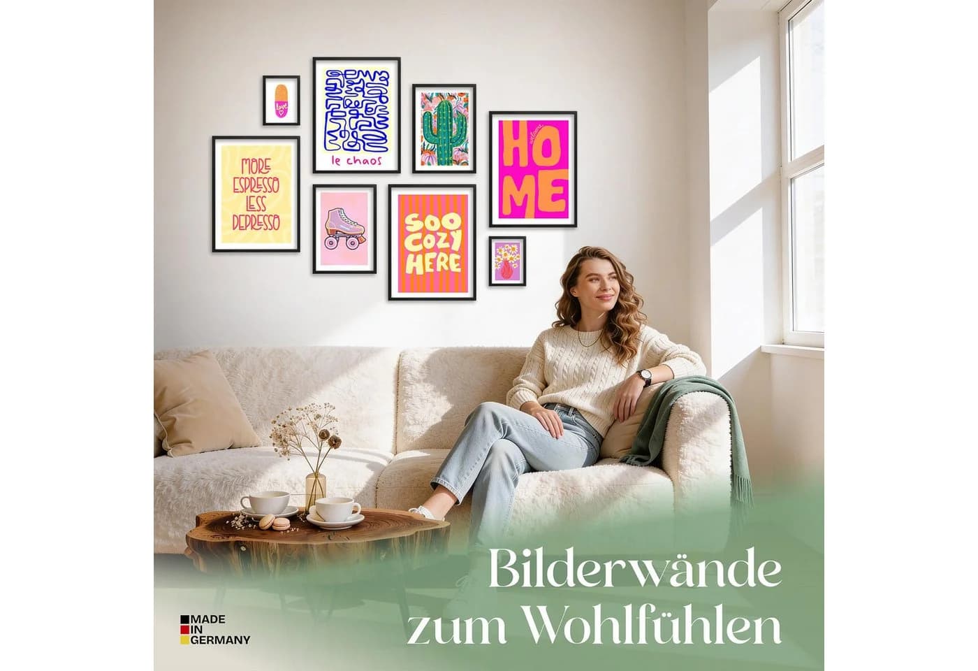 ARTFAVES Bilder-Collage Poster Set Aura Self Love 8 St. Pink Rosa