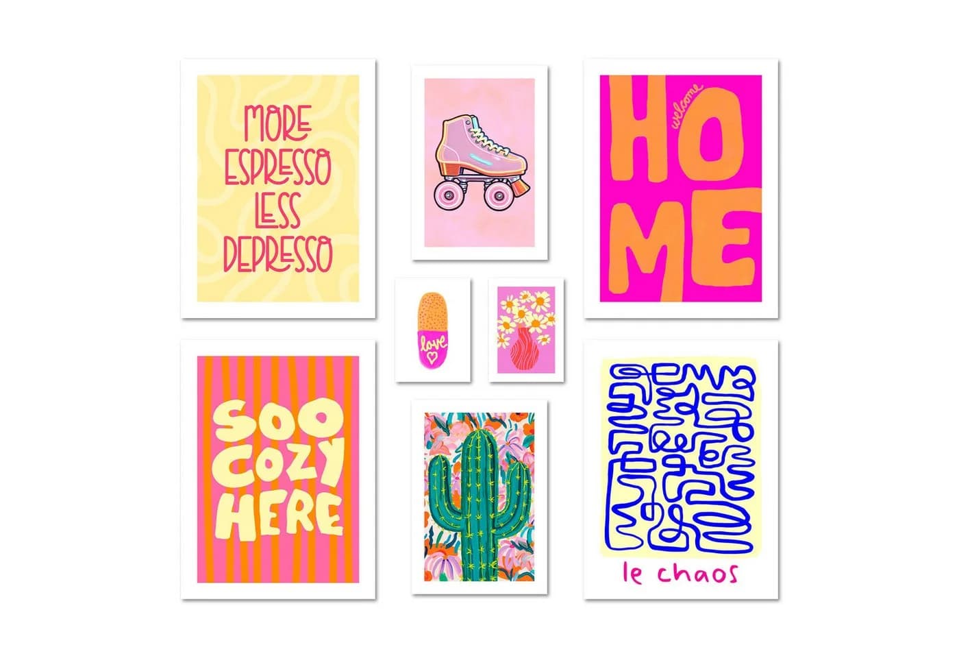 ARTFAVES Bilder-Collage Poster Set Aura Self Love 8 St. Pink Rosa - Bild 2