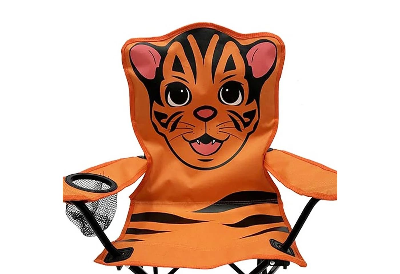 Mojawo Kinder Klappstuhl Orange Tiger Motiv mit Getränkehalter & Tasche - Bild 4