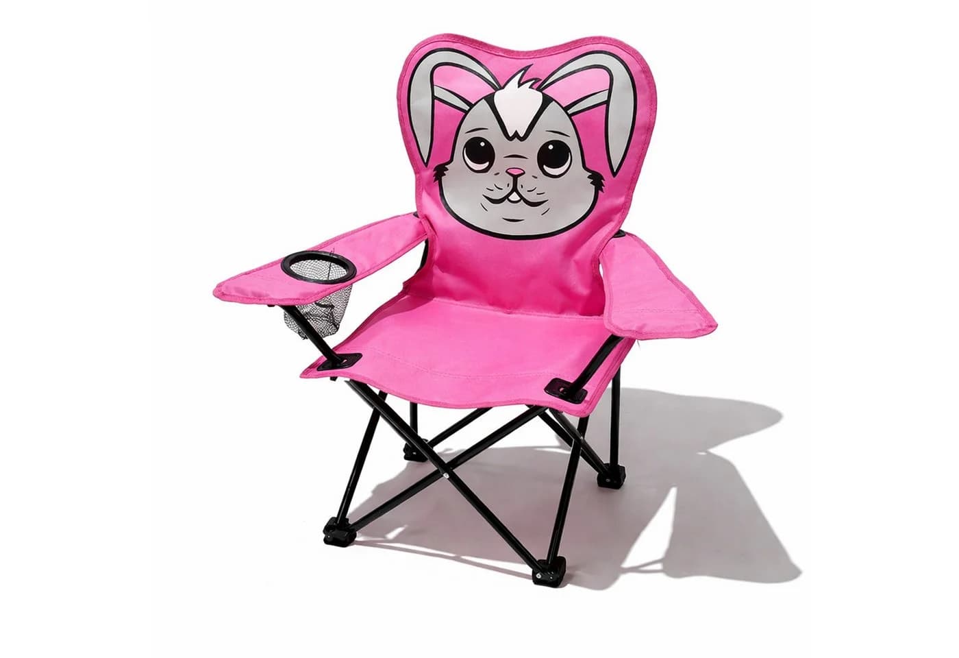 Mojawo Kinder Anglersessel Pink mit Getränkehalter und Tasche Motiv Hase - Bild 2