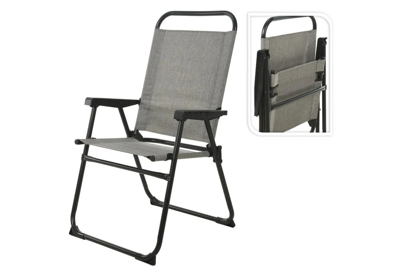 INDA-Exclusiv Klappstuhl Aluminium Grau meliert Campingstuhl - Bild 3