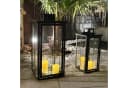 Mojawo Laterne 2tlg Metall XXL Laternen Set Schwarz Gartenlaterne Windlicht Bild 5