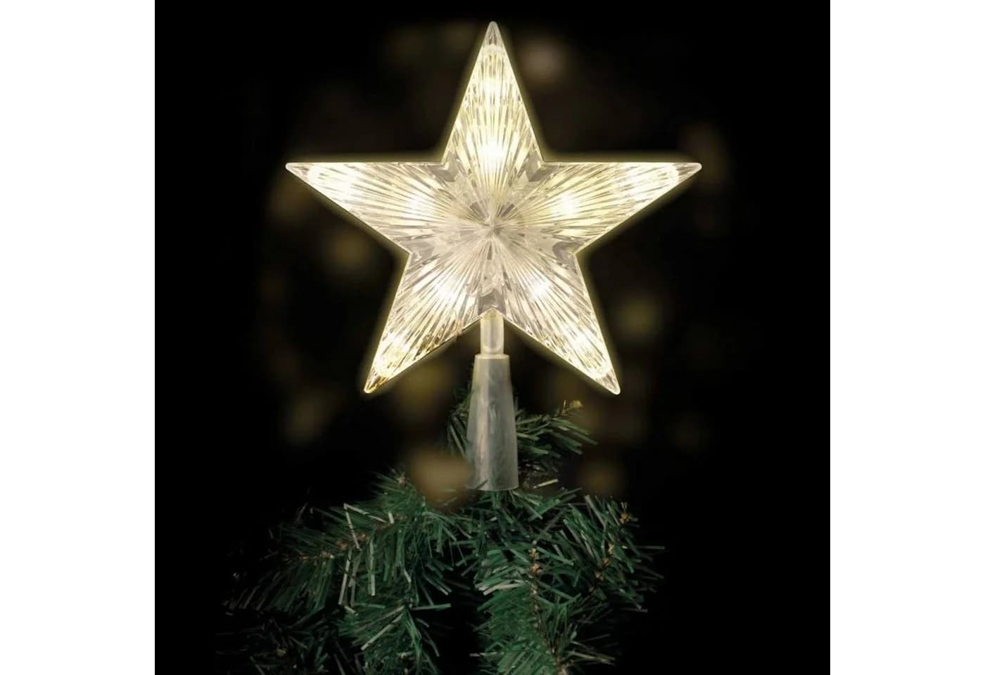 Mojawo LED Weihnachtsbaumspitze Stern 10 LEDs Batterie - Bild 2