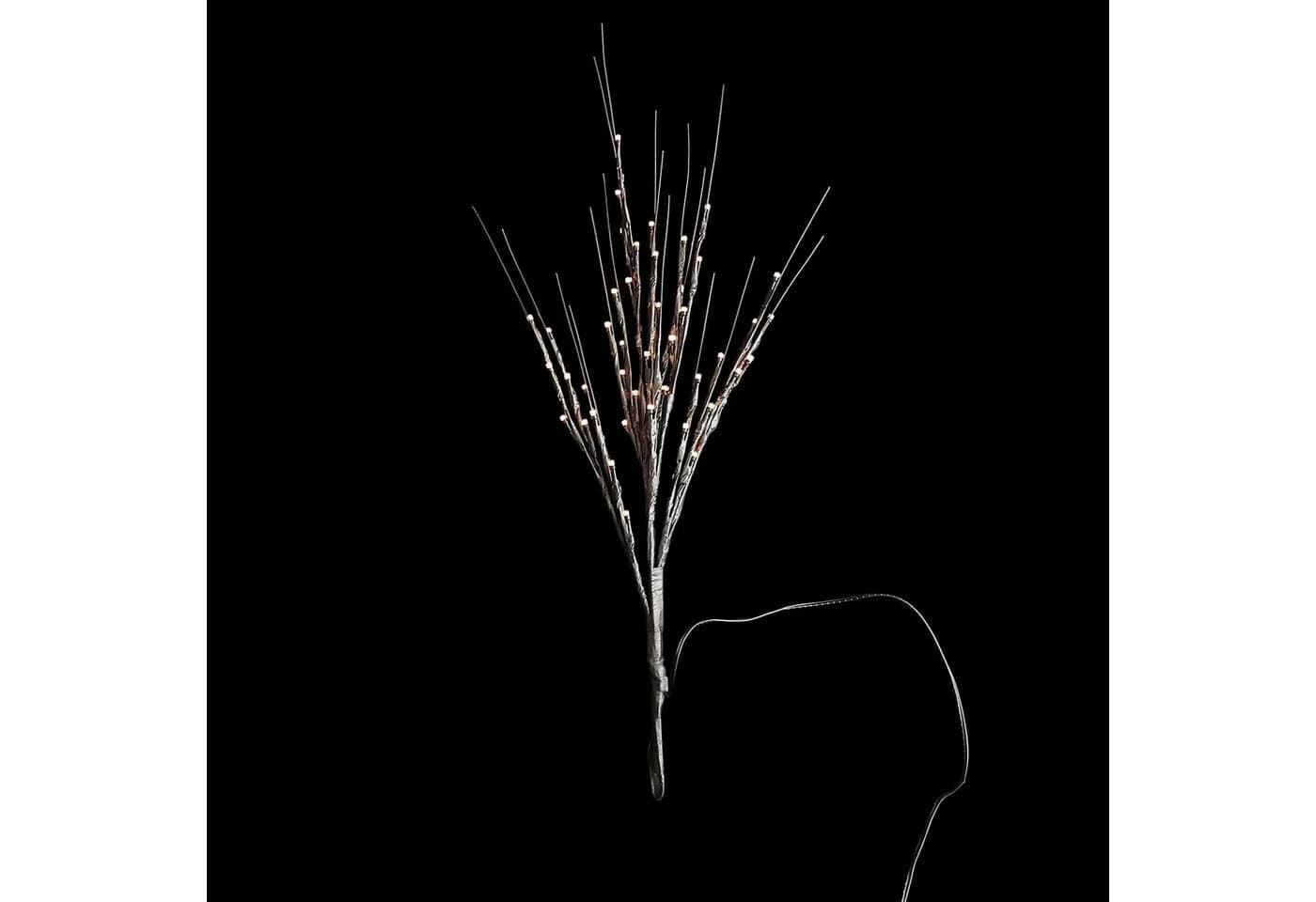 Mojawo Lichtervorhang LED Lichterzweig Warmweiß 60cm Batterie Außen
