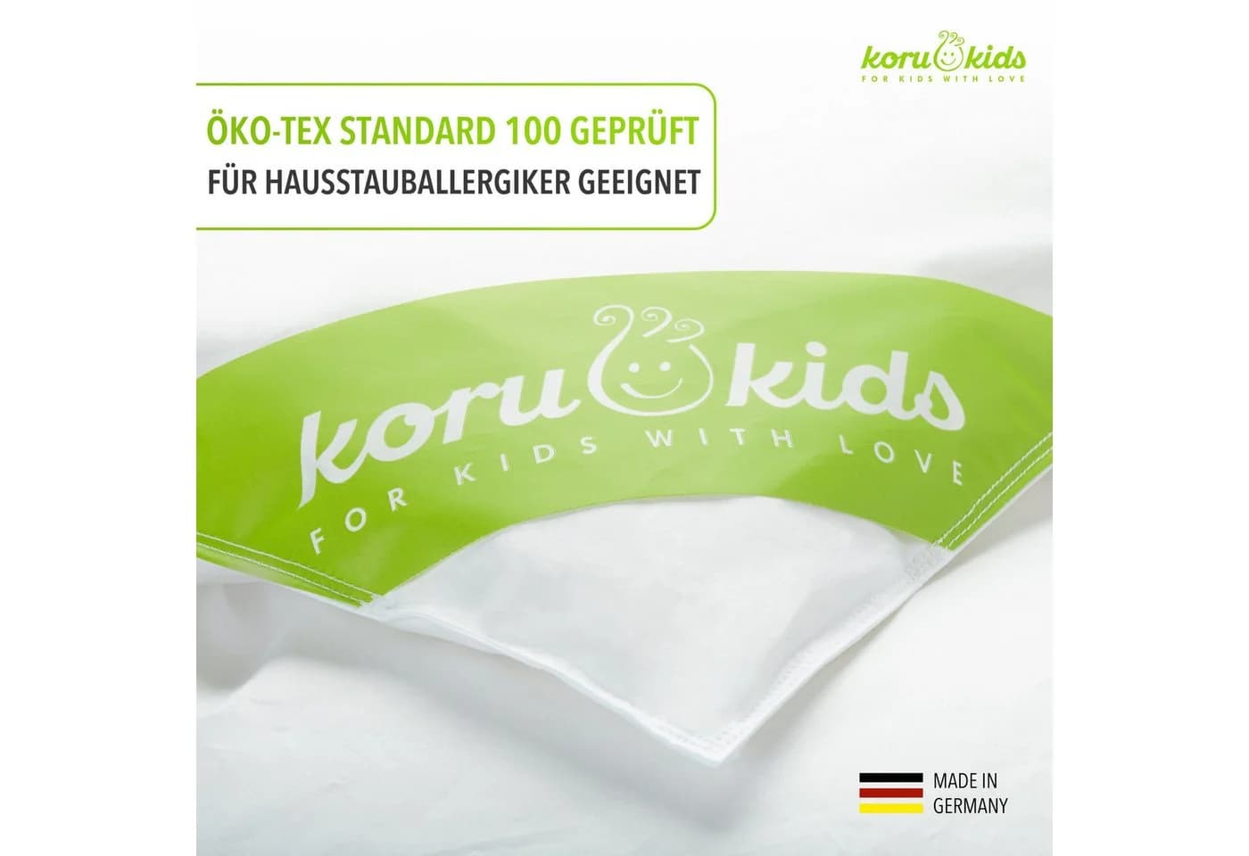 Koru Kids Babybettdecke 80x80 cm Daunen Federn Weiss - Bild 3