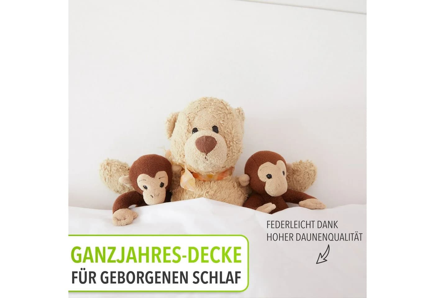 Koru Kids Babybettdecke 80x80 cm Daunen Federn Weiss - Bild 5